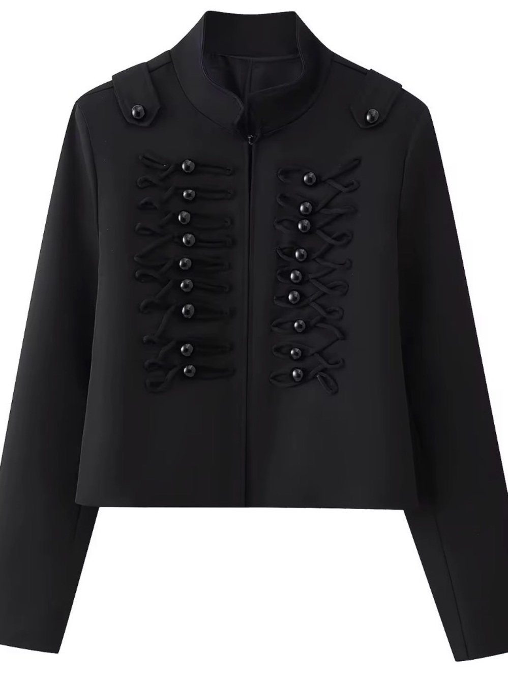 Black Military-Style Women's Jacket